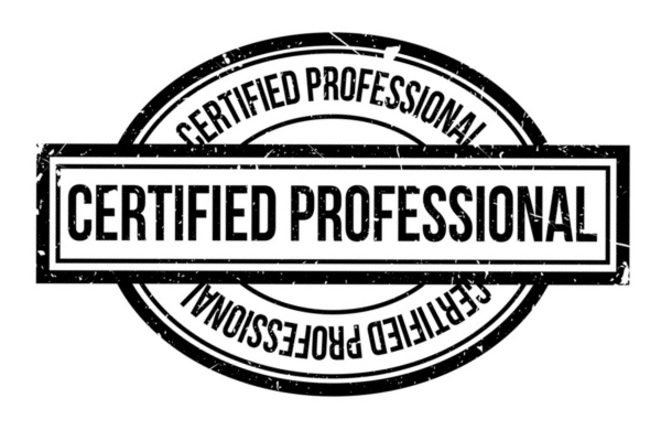 certified professional rubber stamp depicting HVAC professional license