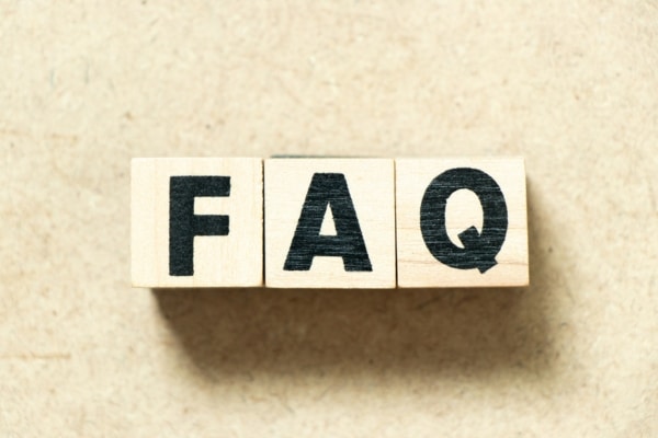 FAQ spelled using Alphabet letter blocks depicting furnace questions