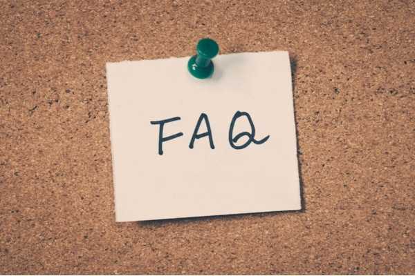 FAQ on a sticky note depicting questions about hiring licensed plumbers