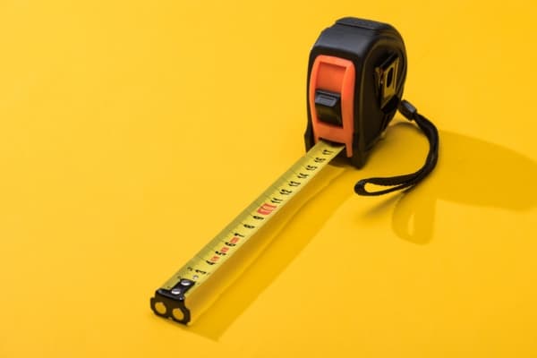 measuring tape depicting boiler size