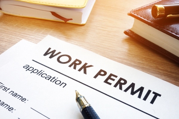 work permit application paperwork