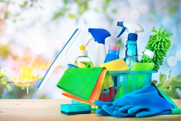 image of cleaning supplies depicting cleaning sump pump