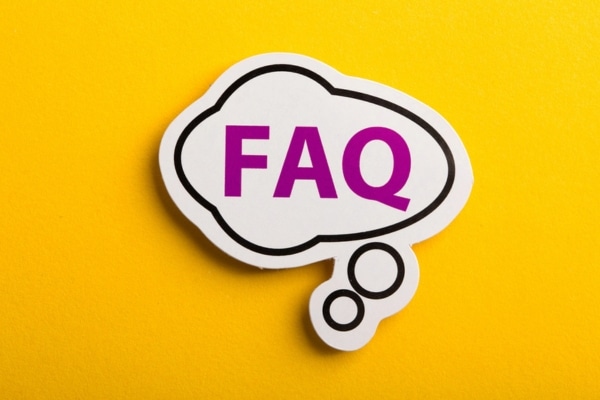 FAQ written inside thought bubble depicting questions about HVAC contractor